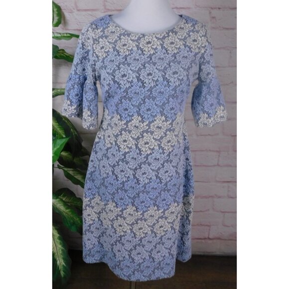 Ivanka Trump Dresses & Skirts - Ivanka Trump Blue Floral Lace Dress Cottagecore Chic Medium